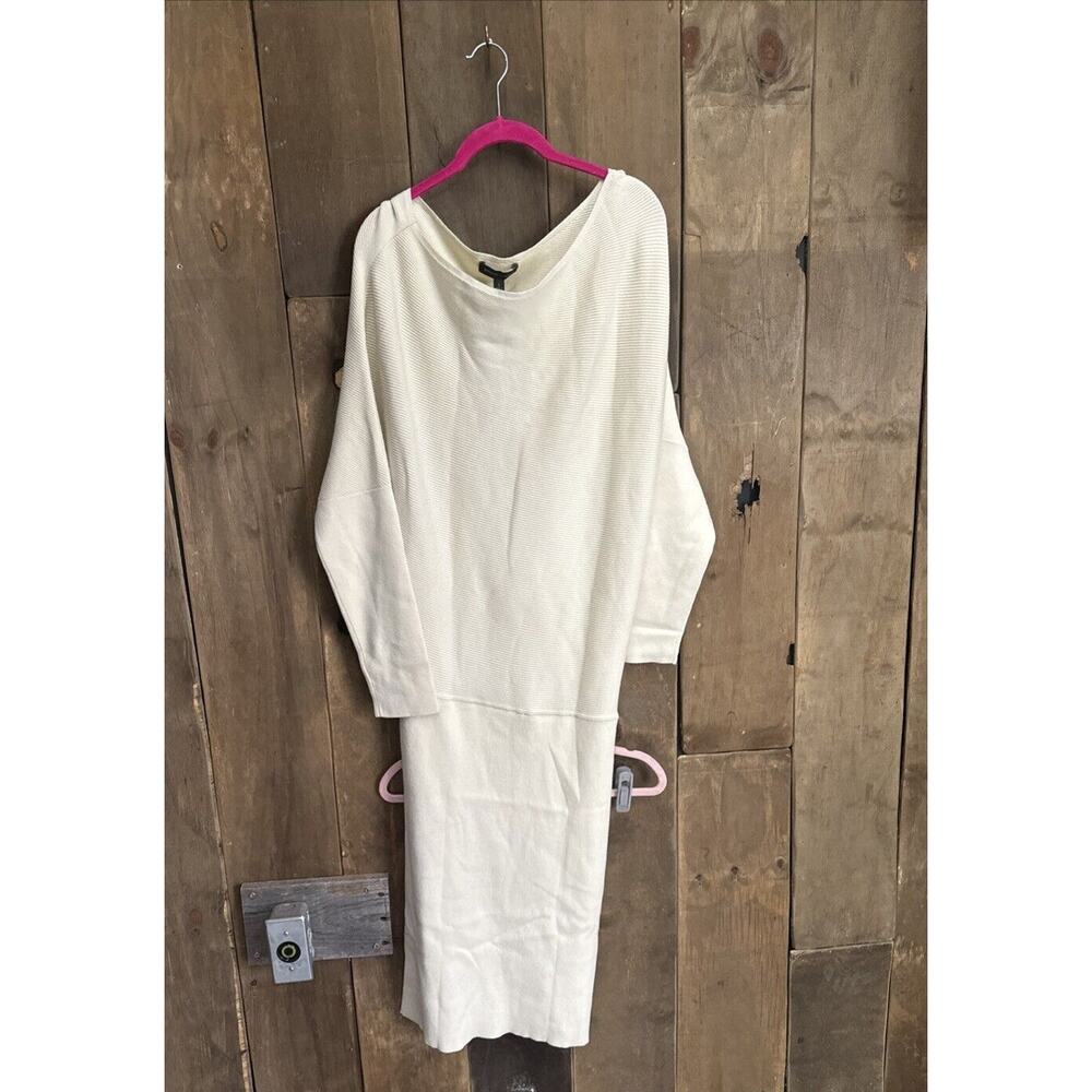 Banana Republic Colleta Off Shoulder Sweater Dressc Cream, Large - Picture 2 of 6